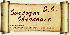 Svetozar Obradović vizit kartica